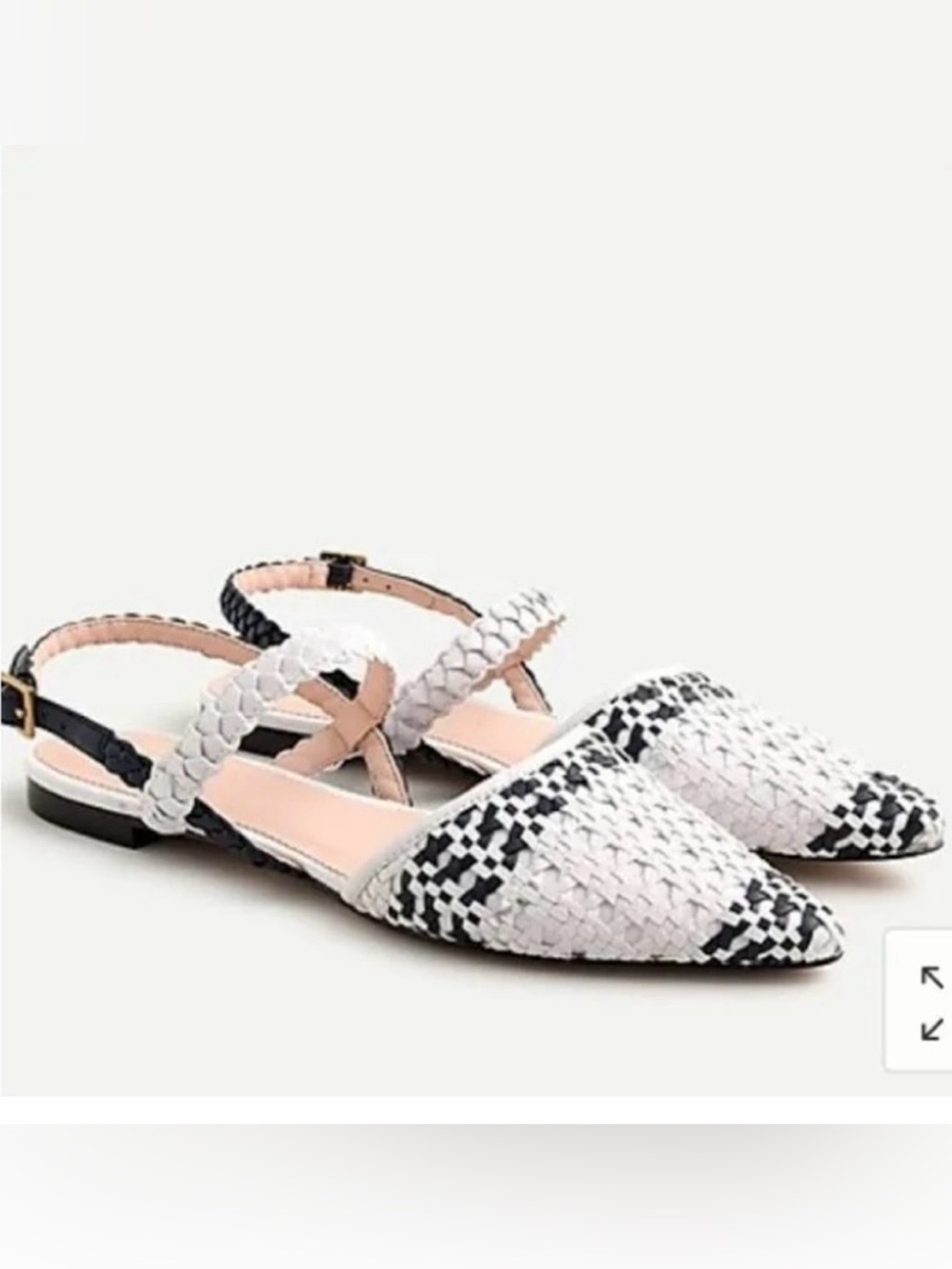 J. Crew Pointed Toe Woven Ankle Strap Sandal Size 8.5